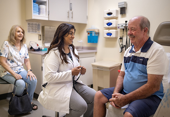 Gerald Hecox being examined by doctor
