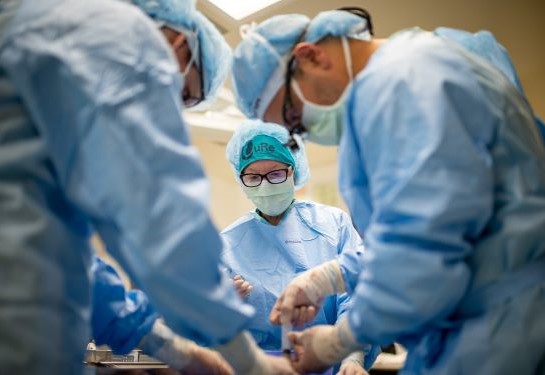 Dr. Farmer during surgery