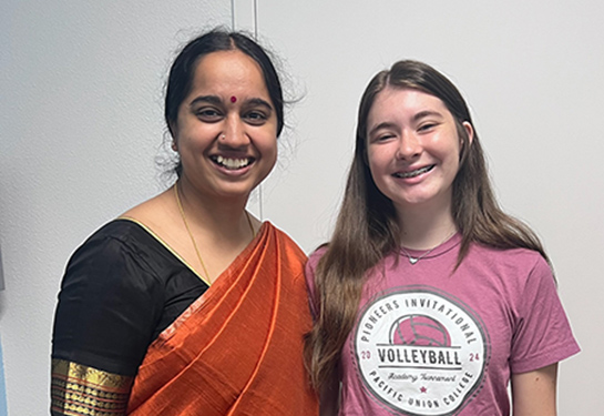 UC Davis pediatric neuroimmunologist Vaishnavi Vaidyanathan with Ryleigh Dexter